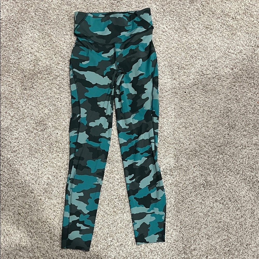 lululemon athletica Teal and Black Camo High-Rise Leggings
